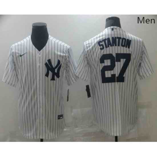 Men's New York Yankees #27 Giancarlo Stanton White Stitched MLB Cool Base Nike Jersey